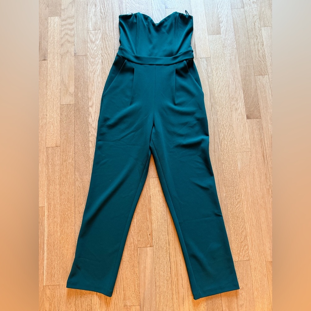 EUC Express emerald green jumpsuit size 0